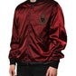 Dolce & Gabbana Maroon Nylon DG Crown Embroidery Jacket