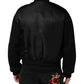 Dolce & Gabbana Black Polyester Logo Plaque Bomber Jacket