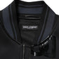 Dolce & Gabbana Black Wool Logo DG Mania Men Bomber Jacket
