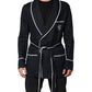 Dolce & Gabbana Dark Blue DG Embroidery Jacket Robe Blazer