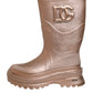 Dolce & Gabbana Metallic Gold Pull On Rain Boots Shoes