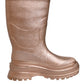 Dolce & Gabbana Metallic Gold Pull On Rain Boots Shoes