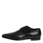 Dolce & Gabbana Black Exotic Leather Lace Up Derby Shoes
