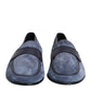 Dolce & Gabbana Blue Suede Leather Loafers Moccasin Shoes