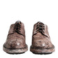 Dolce & Gabbana Brown Leather Distressed Brogue Lace Up Shoes