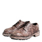 Dolce & Gabbana Brown Leather Distressed Brogue Lace Up Shoes