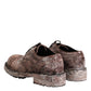 Dolce & Gabbana Brown Leather Distressed Brogue Lace Up Shoes