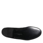 Dolce & Gabbana Black Floral Brocade Loafers Men Dress Shoes