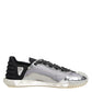 Dolce & Gabbana Black Silver NS1 Men Low Top Sneakers Shoes