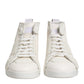 Dolce & Gabbana White Leather Mid Top Sneakers Shoes