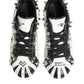 Dolce & Gabbana White Studded Printed Low Top Sneakers Shoes