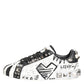 Dolce & Gabbana White Studded Printed Low Top Sneakers Shoes