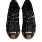 Dolce & Gabbana Black Logo Lace Up Low Top NS1 Sneakers Shoes