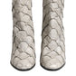 Dolce & Gabbana Off White Leather Heels Ankle Boots Shoes