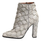 Dolce & Gabbana Off White Leather Heels Ankle Boots Shoes