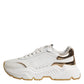Dolce & Gabbana White Gold Daymaster Low Top Sneakers Shoes