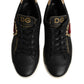 Dolce & Gabbana Black Leather Sacred Heart Sneakers Shoes