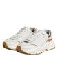 Dolce & Gabbana White Gold Daymaster Low Top Sneakers Shoes