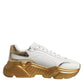 Dolce & Gabbana White Gold Daymaster Low Top Sneakers Shoes