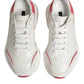 Dolce & Gabbana White Pink Daymaster Low Top Sneakers Shoes