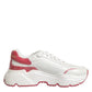 Dolce & Gabbana White Pink Daymaster Low Top Sneakers Shoes