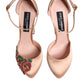 Dolce & Gabbana Pink Block Heels Ankle Strap Sandals Shoes