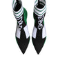 Dolce & Gabbana Green Stretch Sock Style Ankle Boots Shoes