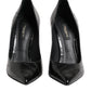 Dolce & Gabbana Black Leather Stiletto High Heels Pumps Shoes