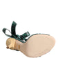Dolce & Gabbana Green Python Leather Heels Sandals Shoes