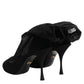 Dolce & Gabbana Black Silk Stretch Mesh Sock Boots Shoes