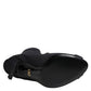 Dolce & Gabbana Black Stiletto Heels Lace Up Boots Shoes