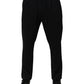 Dolce & Gabbana Black Stripes Viscose Skinny Dress Men Pants