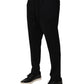 Dolce & Gabbana Black Stripes Viscose Skinny Dress Men Pants