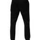 Dolce & Gabbana Black Stripes Viscose Skinny Dress Men Pants