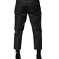 Dolce & Gabbana Gray Blue Cotton 3/4 Chinos Crop Trouser Pants