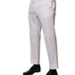 Dolce & Gabbana White Polyester Tapered Formal Trouser Pants