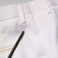 Dolce & Gabbana White Polyester Tapered Formal Trouser Pants