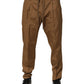 Dolce & Gabbana Brown Cotton Chino Mid Waist Men Jogger Pants