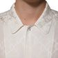 Dolce & Gabbana White Silk DG Logo Print Long Sleeves Shirt