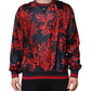 Dolce & Gabbana Navy Red Silk Coral Print Pullover Sweater