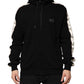 Dolce & Gabbana Black Cotton Plaque Track Cardigan Sweater