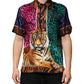 Dolce & Gabbana Multicolor Silk Tiger Print Hawaiian T-shirt