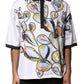 Dolce & Gabbana White Sketch Print Oversized Mens Polo T-shirt