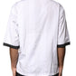 Dolce & Gabbana White Sketch Print Oversized Mens Polo T-shirt