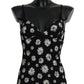 Dolce & Gabbana Black Daisy Print Dress Lingerie Chemisole