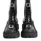 Dolce & Gabbana Black Crystal Embellished Combat Boots Shoes
