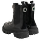 Dolce & Gabbana Black Crystal Embellished Combat Boots Shoes