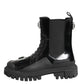 Dolce & Gabbana Black Crystal Embellished Combat Boots Shoes