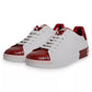 Dolce & Gabbana White Red Leather Logo Portofino Sneaker