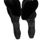 Dolce & Gabbana Black Suede Leather Knee High Boots Shoes